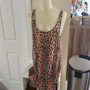 BAR III Pink and Black Leopard Print swim cover up